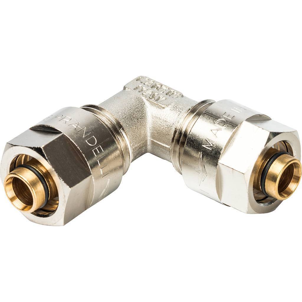 Угольник 90 Prandelli Multyrama (16х2,0) для металлопластиковых труб винтовой