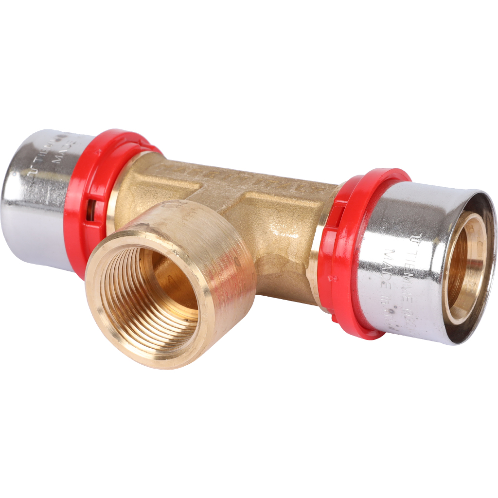 Тройник TIEMME с внутренней резьбой 32х3/4x32 для металлопластиковых труб прессовой