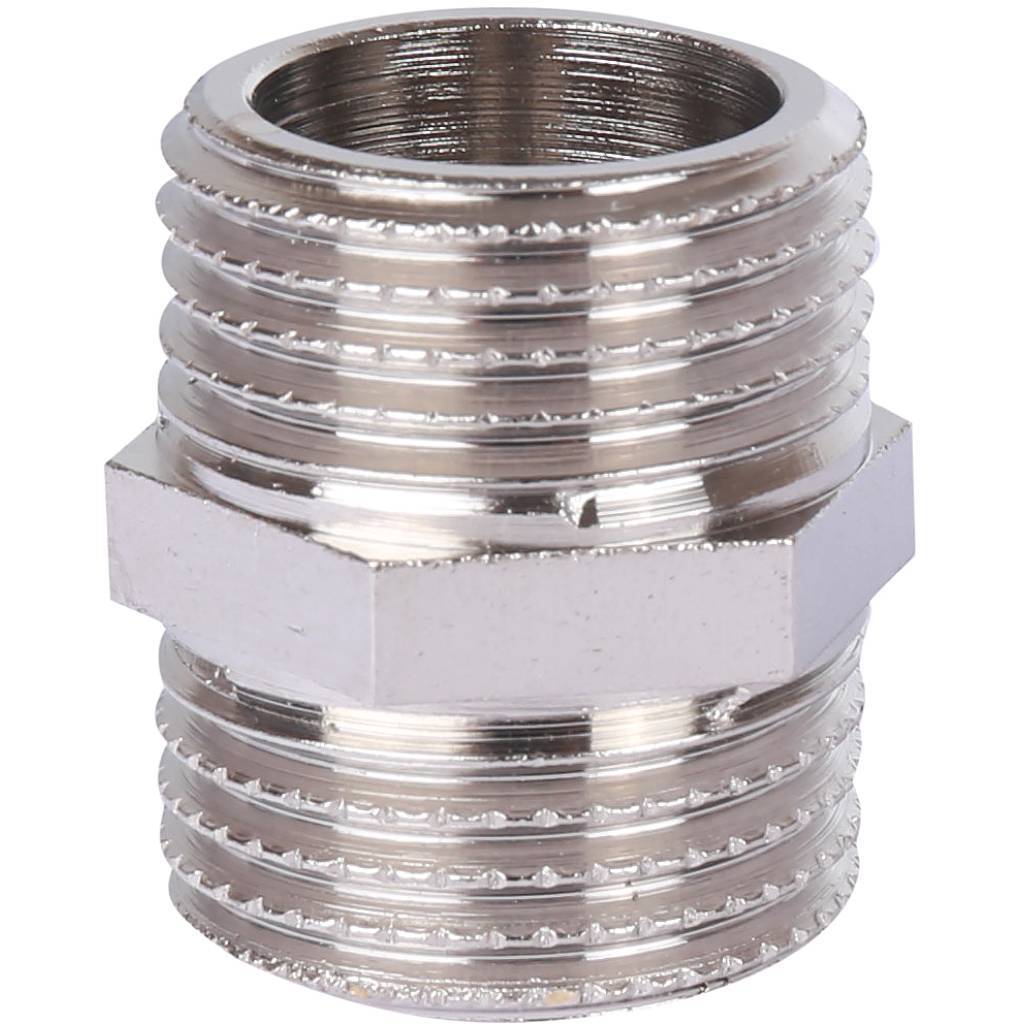 Ниппель HH TIEMME никелированный 1/2х1/2 для стальных труб резьбовой