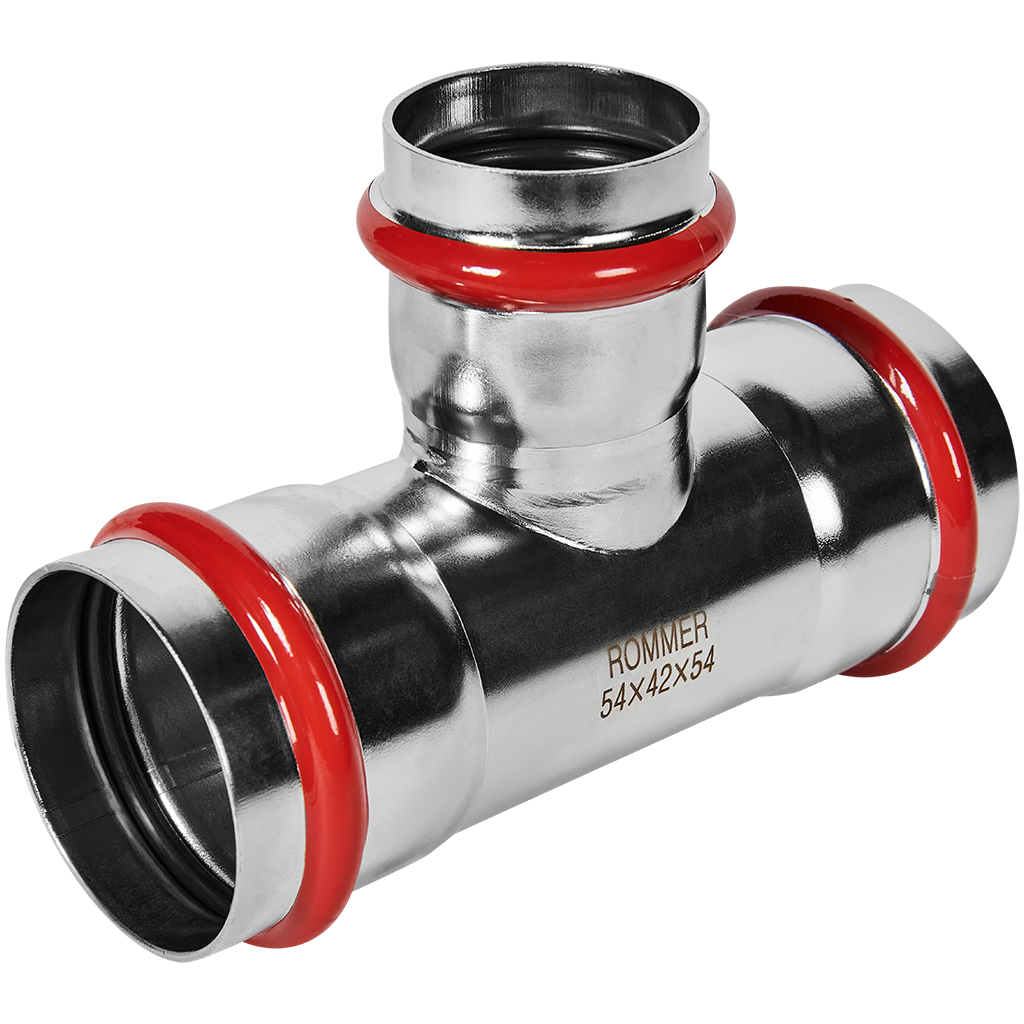Тройник ROMMER переходной ВПр 54х42х54 из нержавеющей стали прессовой