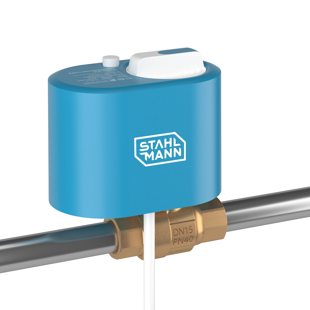 Кран шаровой с электроприводом Stahlmann 1/2F 12В. Фото 2