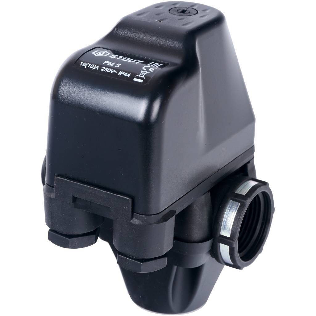 Реле давления STOUT SCS-0001 для водоснабжения со встроенным манометром PM5-3W, 1-5 бар. Фото 6