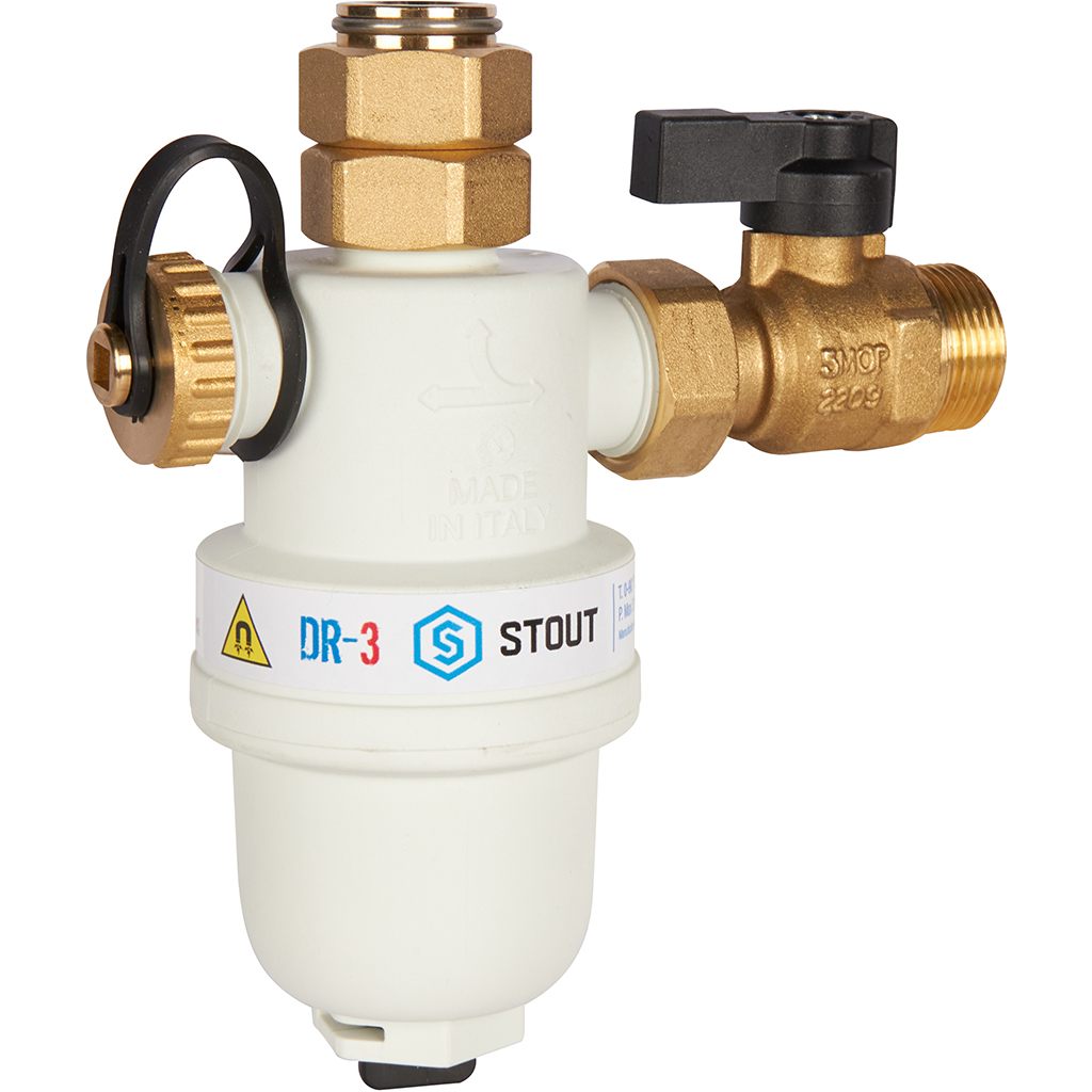 Фильтр -шламоотделитель с магнитом для настенных котлов STOUT G 3/4M-G 3/4RN-G 3/4M,. Фото 0