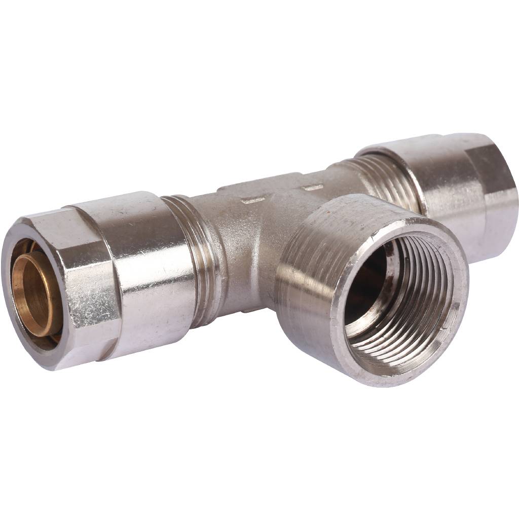 Тройник с внутр.резьбой Prandelli Multyrama (20х2,0х3/4) для металлопластиковых труб винтовой