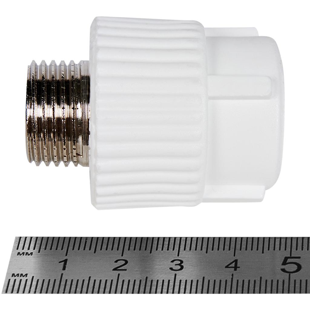 Муфта комбинированная Pro Aqua d= 20-1/2 PP-R НР Белая. Фото 2