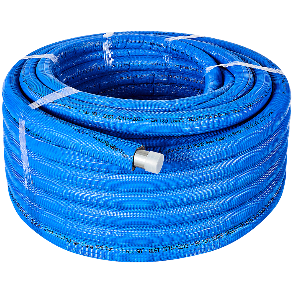 Труба STOUT 32х4,4 (бухта 50 метров) PEX-a из сшитого полиэтилена с кислородным слоем, серая в теплоизоляции (синяя)