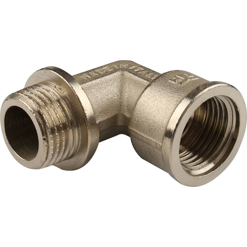 Угольник TIEMME НВ никелированный с упором 1/2х1/2