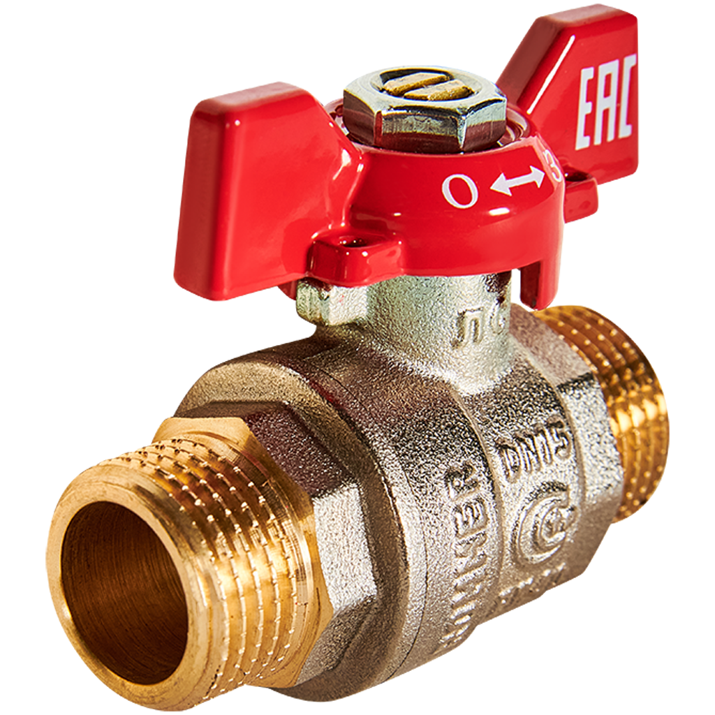 Кран шаровой ROMMER НР/НР, ручка бабочка 1/2