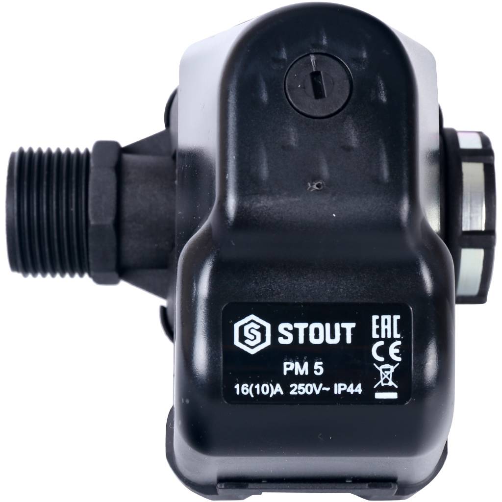 Реле давления STOUT SCS-0001 для водоснабжения со встроенным манометром PM5-3W, 1-5 бар. Фото 3