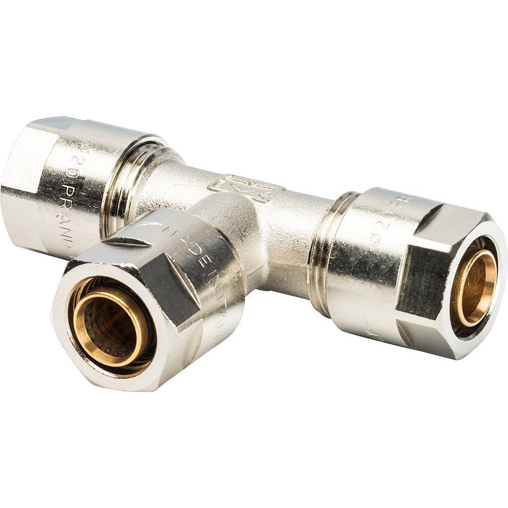 Тройник Prandelli Multyrama (20х2,0) для металлопластиковых труб винтовой