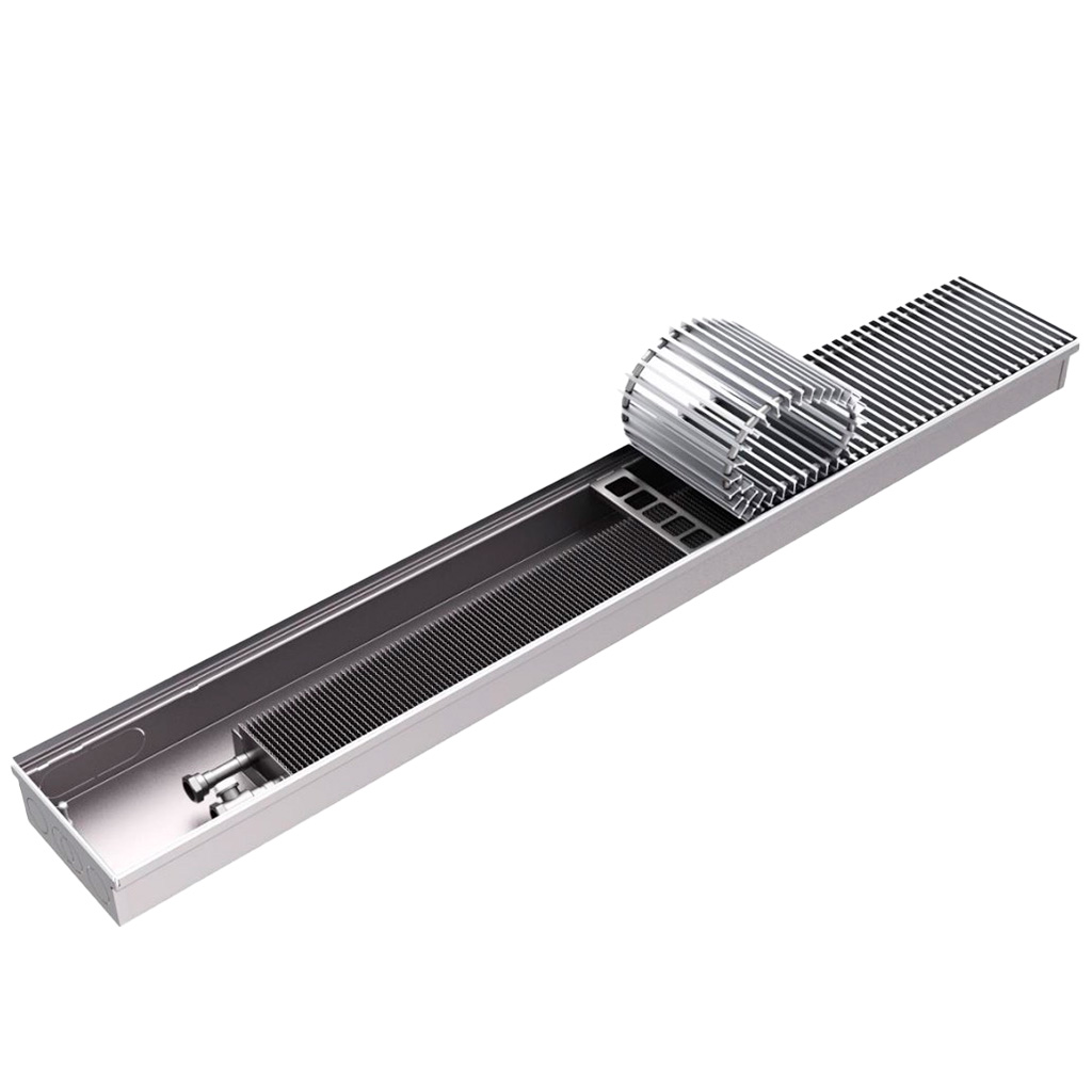 Конвектор внутрипольный ROMMER RCN 190.380.3500 (Решётка роликовая, анодированный алюминий)