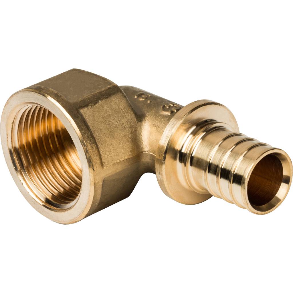 Угольник-переходник STOUT с внутренней резьбой 25xG 3/4 для труб из сшитого полиэтилена аксиальный. Фото 1