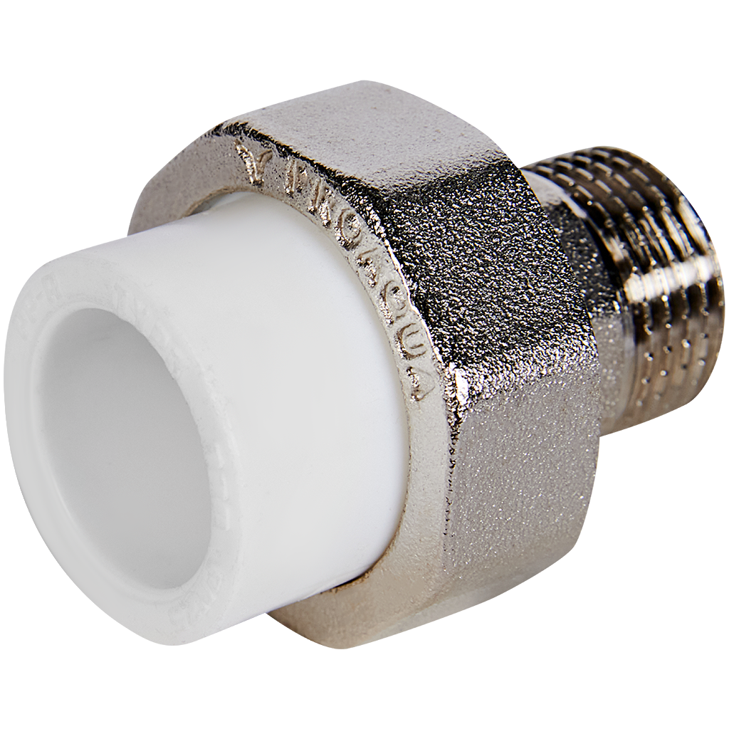 Муфта комбинированная Pro Aqua d=20-1/2 PP-R разъемная (американка) НР Белая. Фото 0