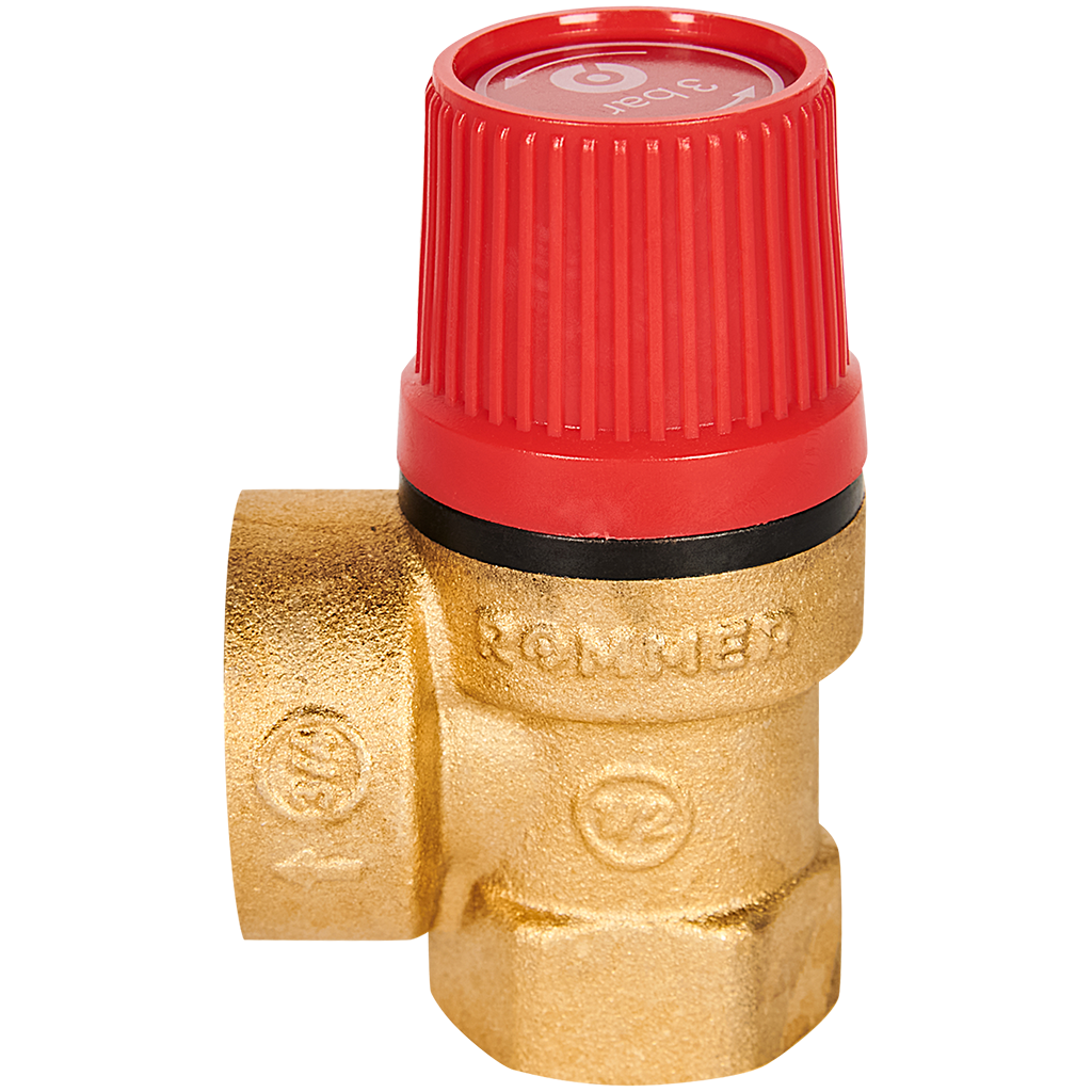 Клапан предохранительный ROMMER для отопления 3 бар 1/2 x3/4