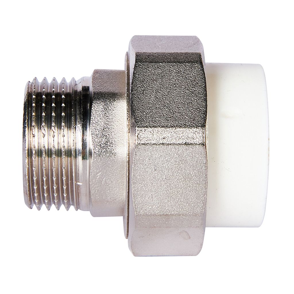 Муфта комбинированная Pro Aqua d=32-1 PP-R разъемная (американка) УСИЛЕННАЯ НР Белая. Фото 5