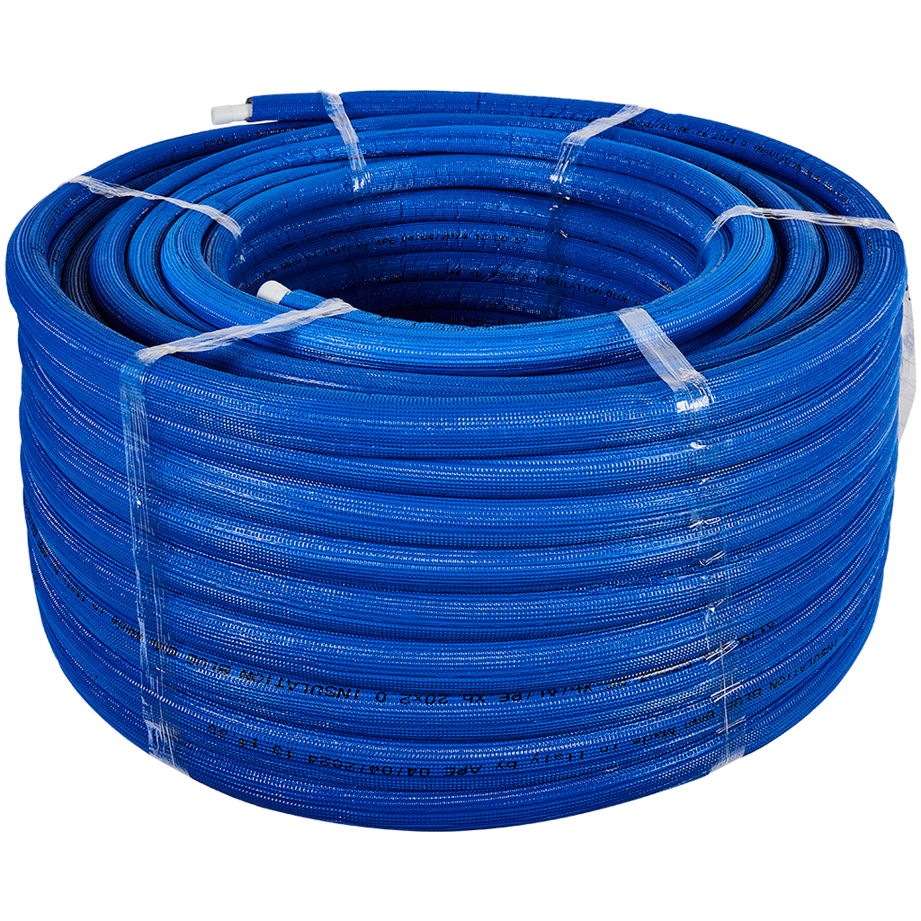 Труба металлопластиковая STOUT в теплоизоляции 20х2,0 (бухта 100 м) (синяя)