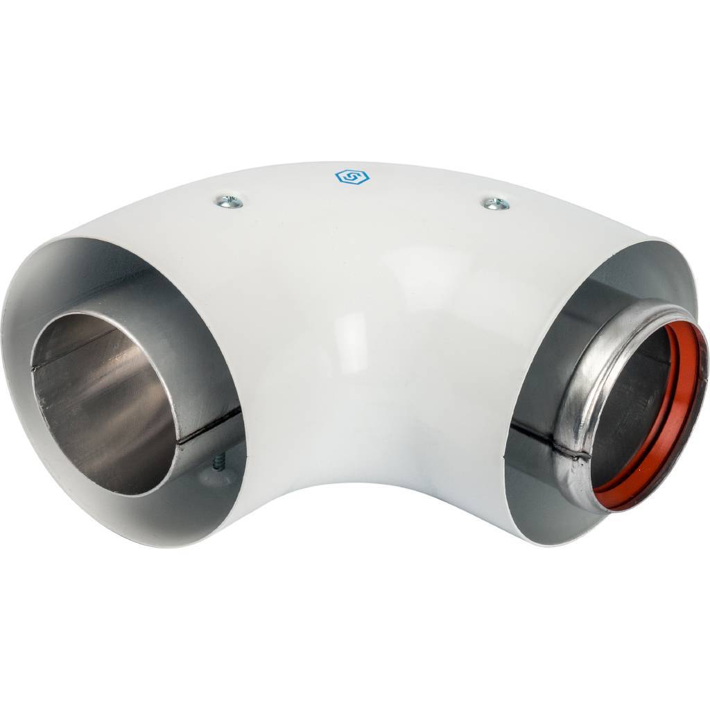 Адаптер для котла угловой STOUT DN60/100 90° коаксиальный (совместимый с Vaillant, Protherm NEW)(с логотипом). Фото 1