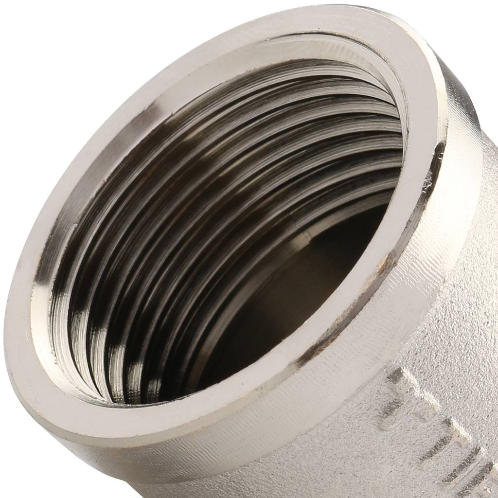 Угольник TIEMME ВВ никелированный 1х3/4 для стальных труб резьбовой. Фото 3