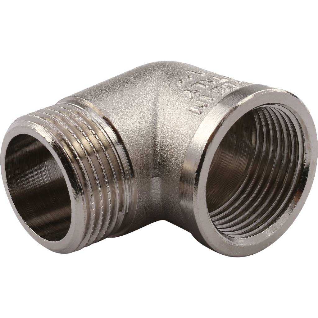 Угольник TIEMME НВ никелированный 1х1 для стальных труб резьбовой