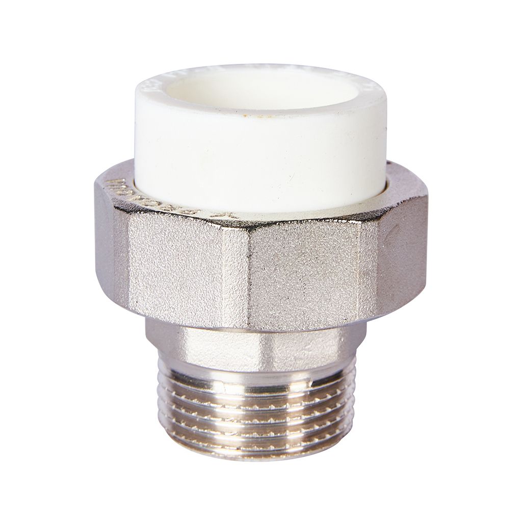 Муфта комбинированная Pro Aqua d=32-1 PP-R разъемная (американка) УСИЛЕННАЯ НР Белая. Фото 2