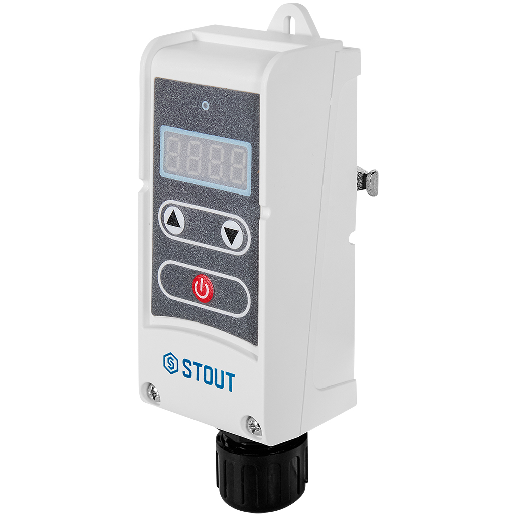 Термостат накладной электронный STOUT с пружинным фиксатором 5-80°С