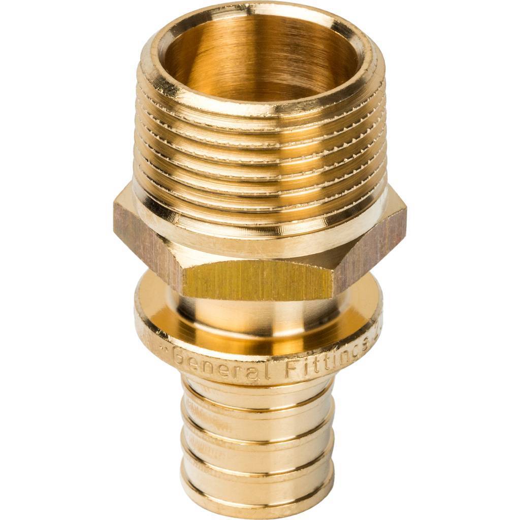 Переходник STOUT с наружной резьбой 20xR 3/4 для труб из сшитого полиэтилена аксиальный