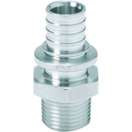 Переходник РЕХАУ RAUTITAN из нерж. стали с наружной резьбой 25 - R 3/4 для труб из сшит полиэтил аксиальный