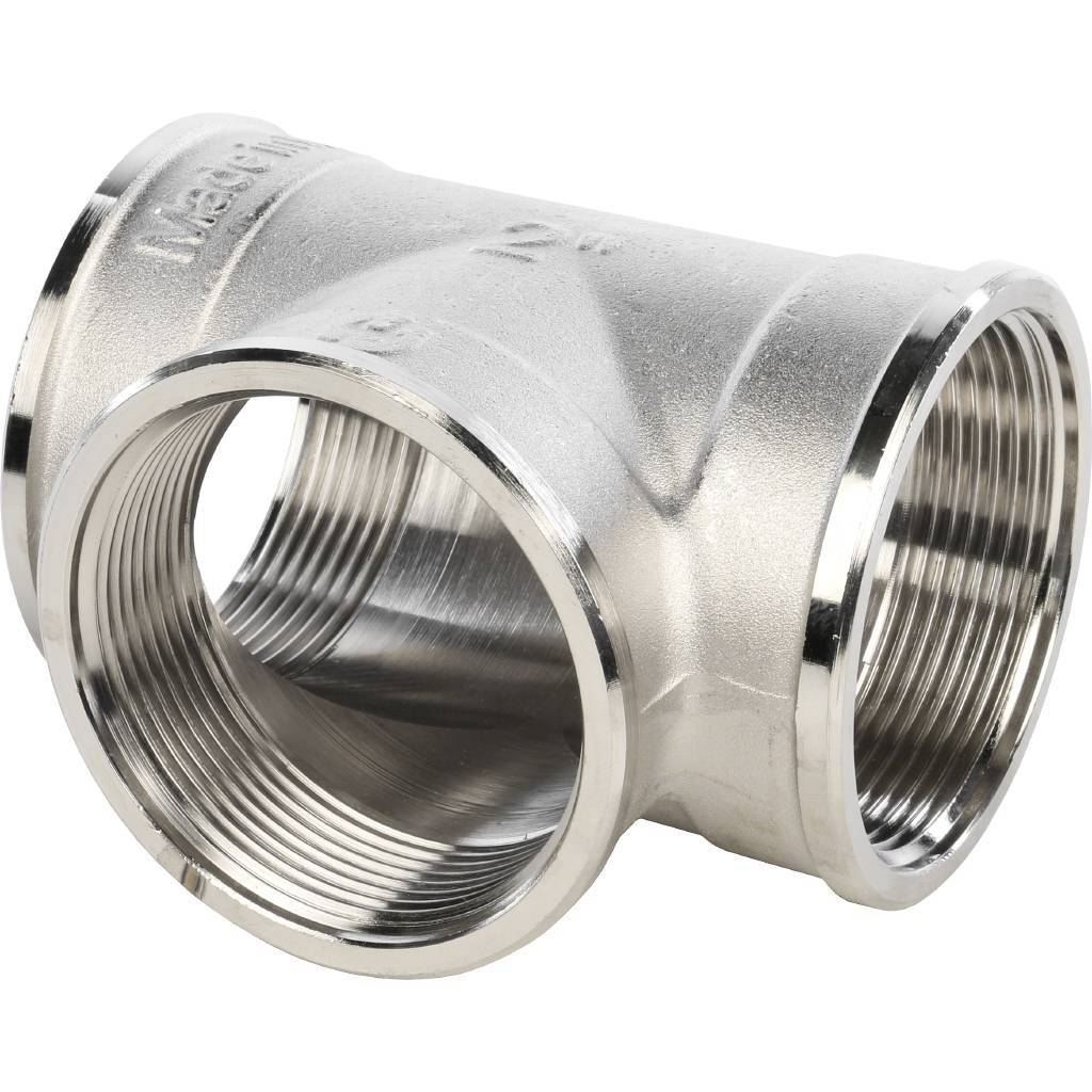 Тройник STOUT ВВ никелированный 2