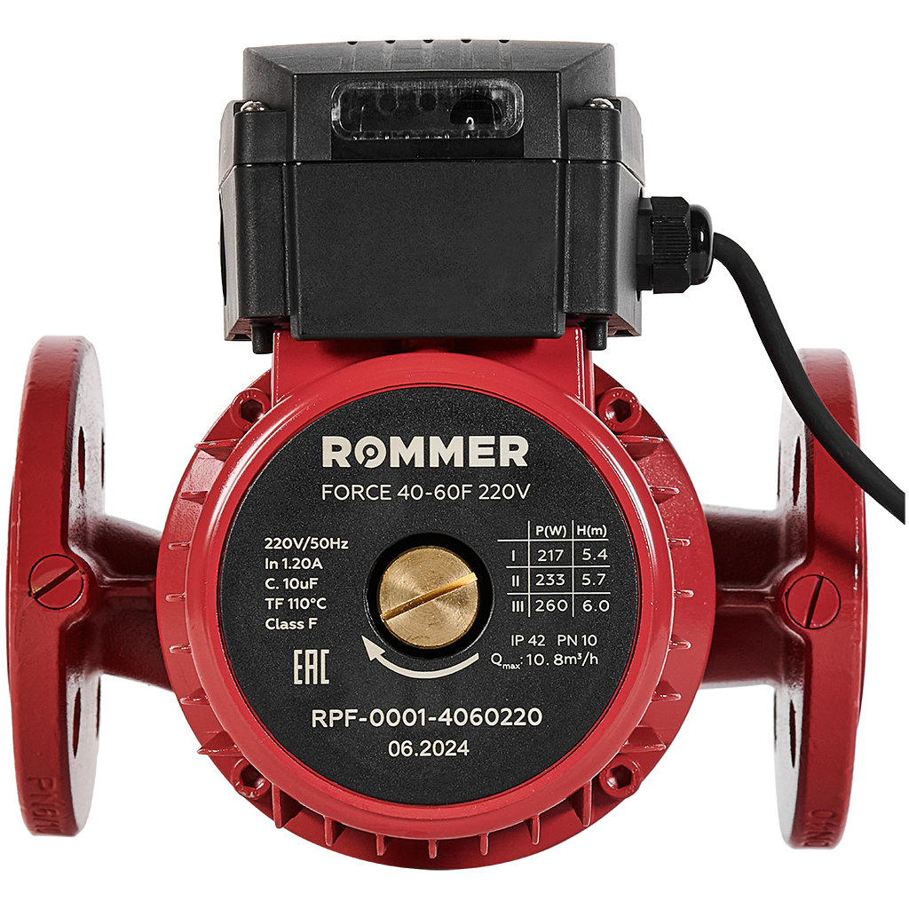 Насос циркуляционный фланцевый ROMMER PRF трехскоростной 40-60F 220V