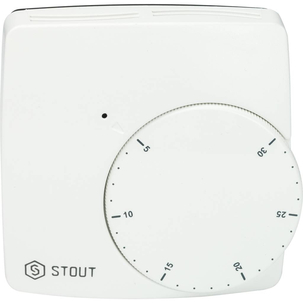 Проводной электронный термостат STOUT WFHT-BASIC со светодиодом