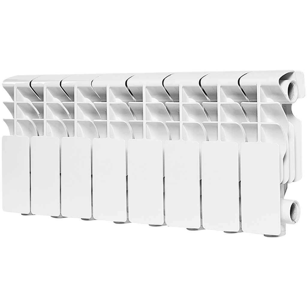 Радиатор алюминиевый ROMMER Plus 200 8 секций боковое подключение (RAL9016)