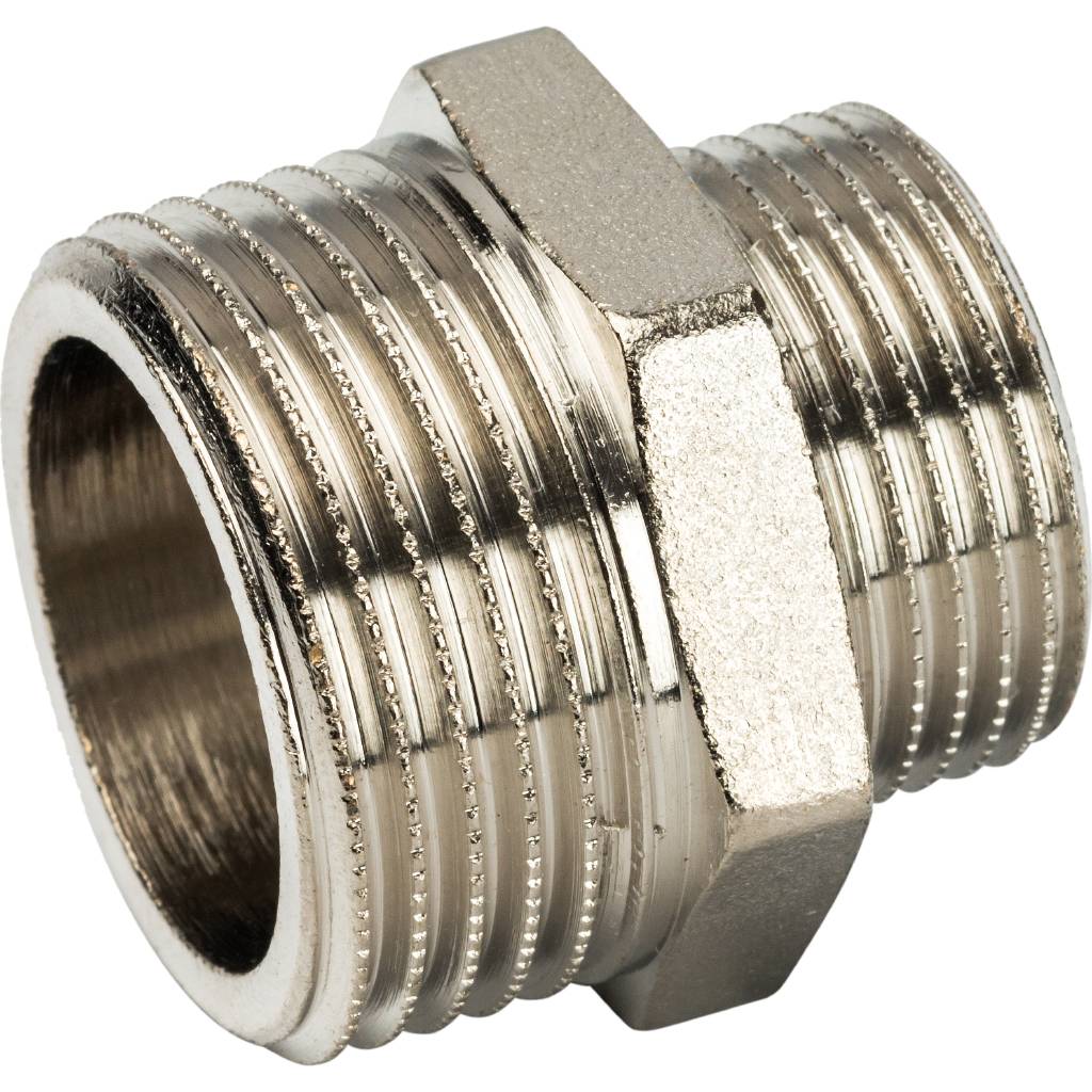 Ниппель НН STOUT переходной никелированный 1 X3/4. Фото 2