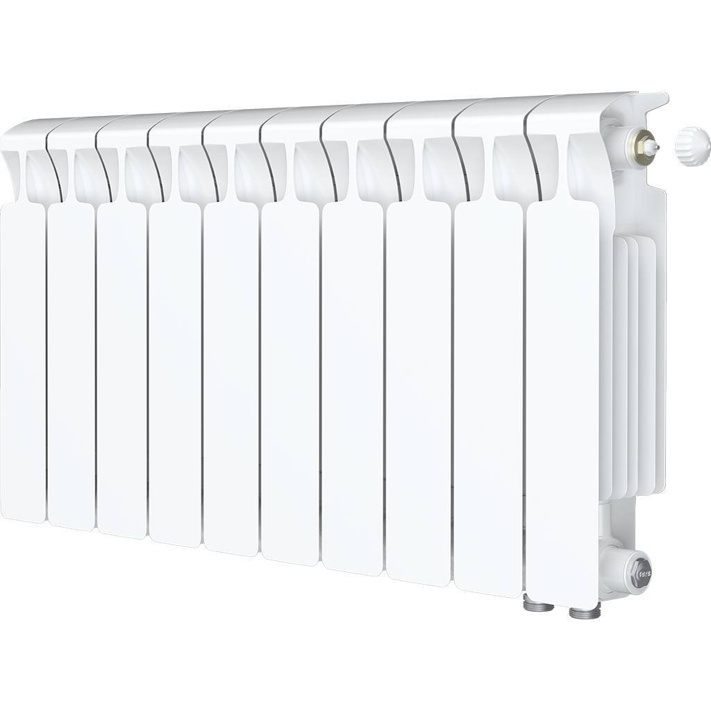 Радиатор биметаллический RIFAR MONOLIT VENTIL 350 MVR 10 секций нижнее правое подключение (белый RAL 9016)