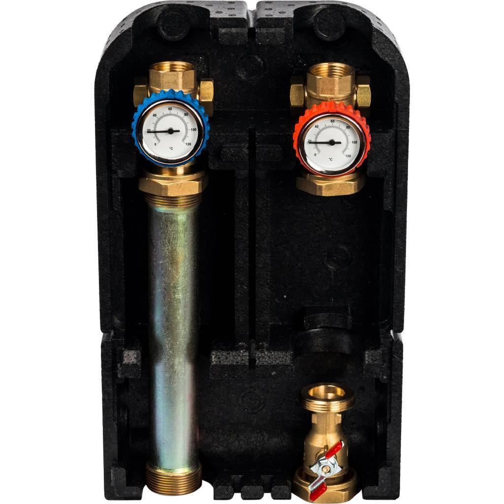 Насосная группа STOUT SDG-0001 с прямым контуром 1 без насоса в теплоизоляции