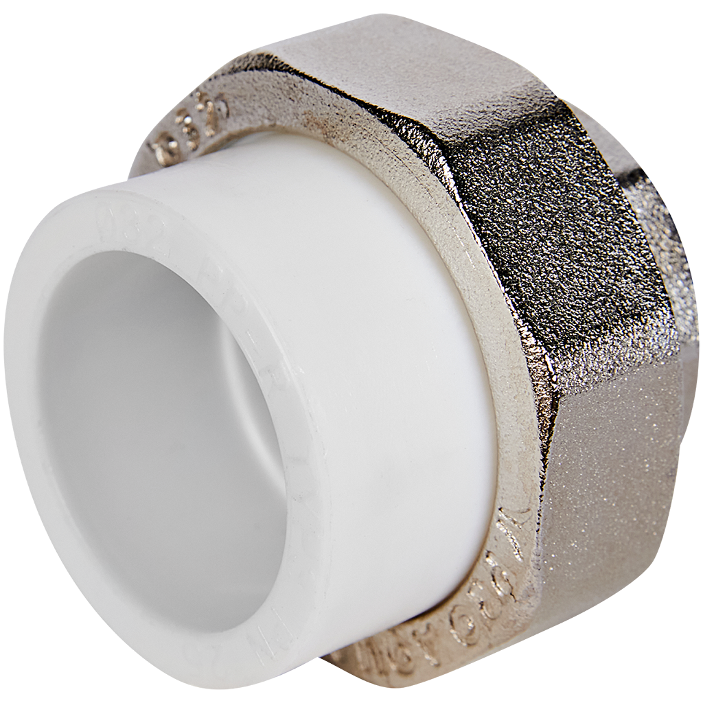 Муфта комбинированная Pro Aqua d=32-1 PP-R разъемная (американка) ВР Белая