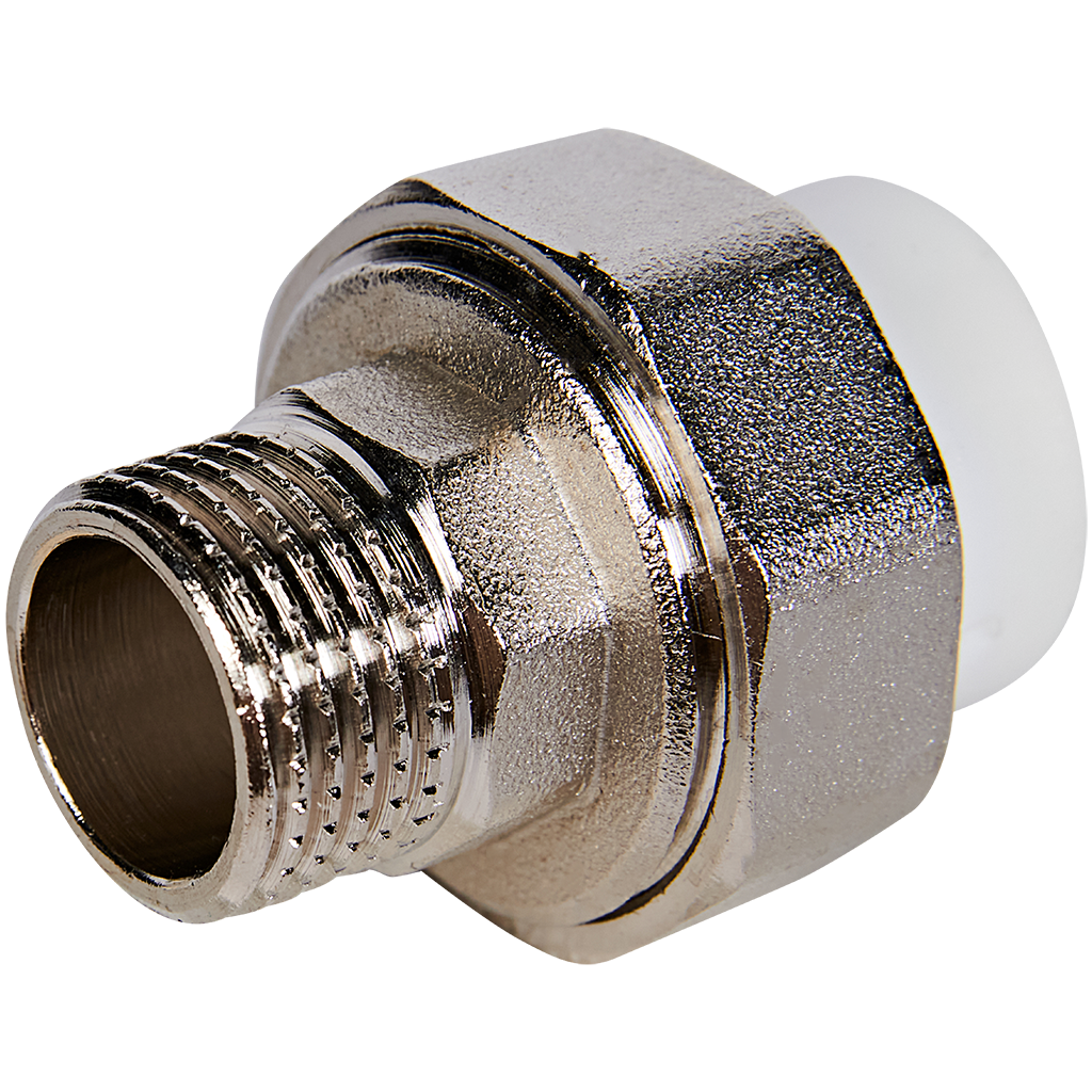 Муфта комбинированная Pro Aqua d=20-1/2 PP-R разъемная (американка) НР Белая. Фото 1