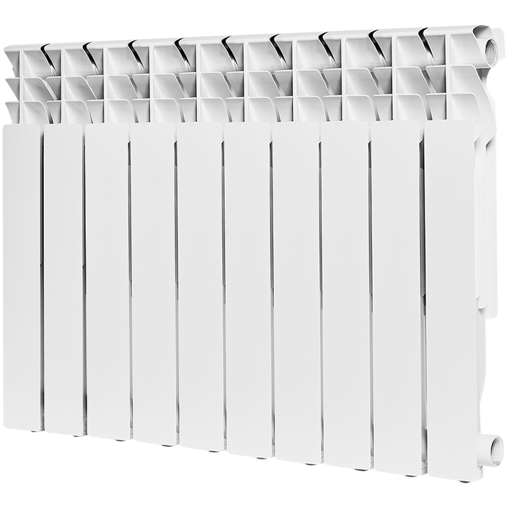 Радиатор алюминиевый ROMMER Plus 500 10 секций боковое подключение (RAL9016)