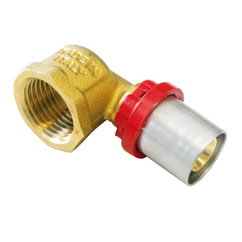 Угольник TIEMME с внутренней резьбой 26x3/4 для металлопластиковых труб прессовой