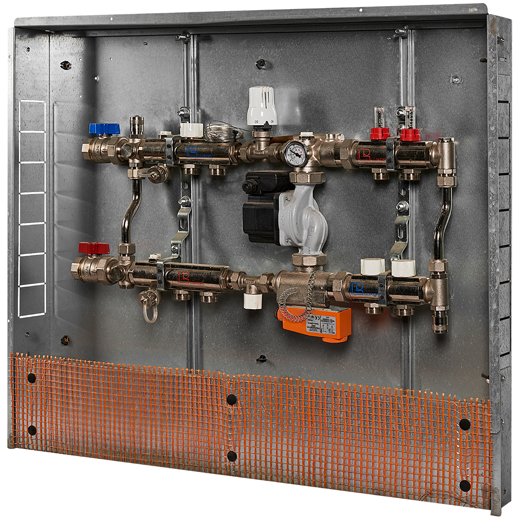 Коллекторная группа с присоед. набором LUXOR КА 1191 и насосным модулем GP1190 с колектором на 2 радиатора 17403412N. Фото 1