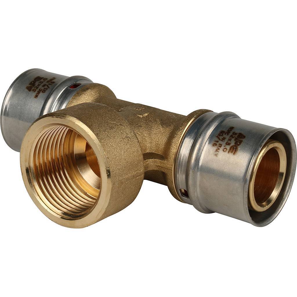 Тройник-переходник STOUT с внутренней резьбой 32х1 х32 для металлопластиковых труб прессовой