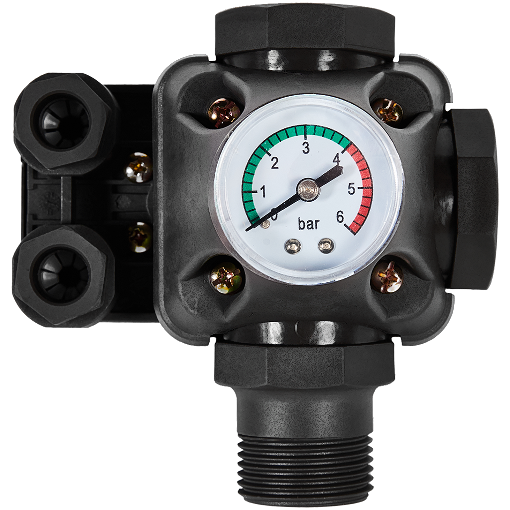 Реле давления для водоснабжения ROMMER KRS-7 со встроенным манометром