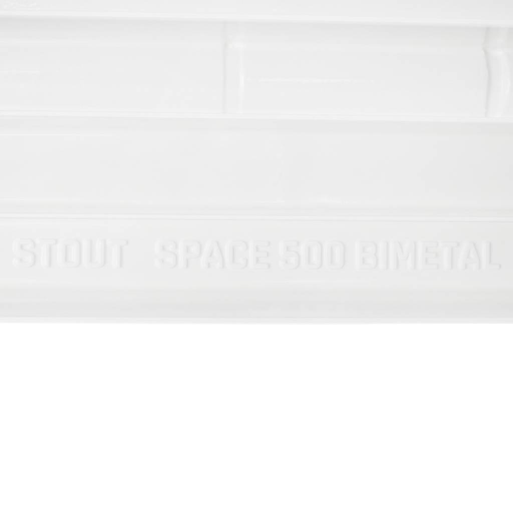 Радиатор биметаллический STOUT Space 500 12 секций боковое подключение RAL9016. Фото 7