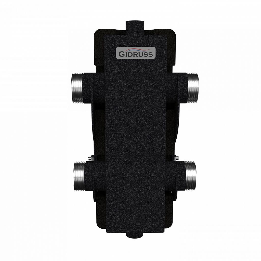 Гидравлический разделитель GIDRUSS GR-80-32.EPP (до 80 кВт, G 1, корпус 80х80х3 ст. 09Г2С, EPP-термоизоляция)