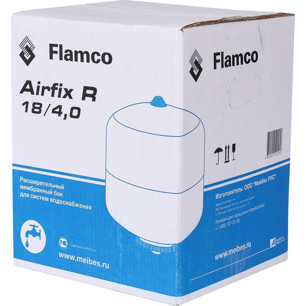 Расширительный бак Flamco Airfix R (водоснабжение) 'Airfix R 18л/4,0 - 10bar. Фото 6