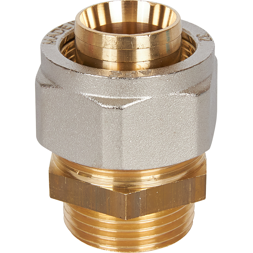 Переходник STOUT с наружной резьбой 1 х32 для металлопластиковых труб винтовой