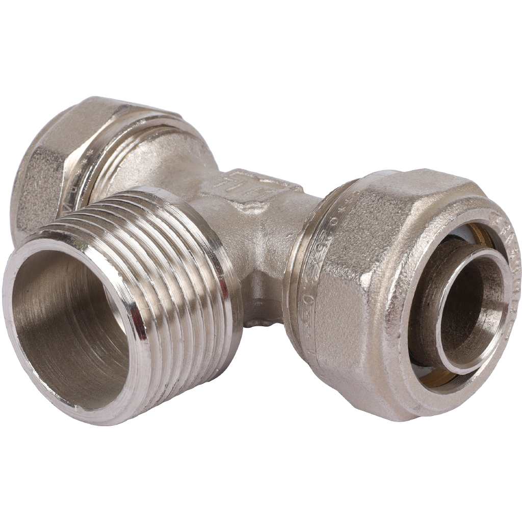 Тройник TIEMME с наружной резьбой (26х3.0х1) для металлопластиковых труб винтовой