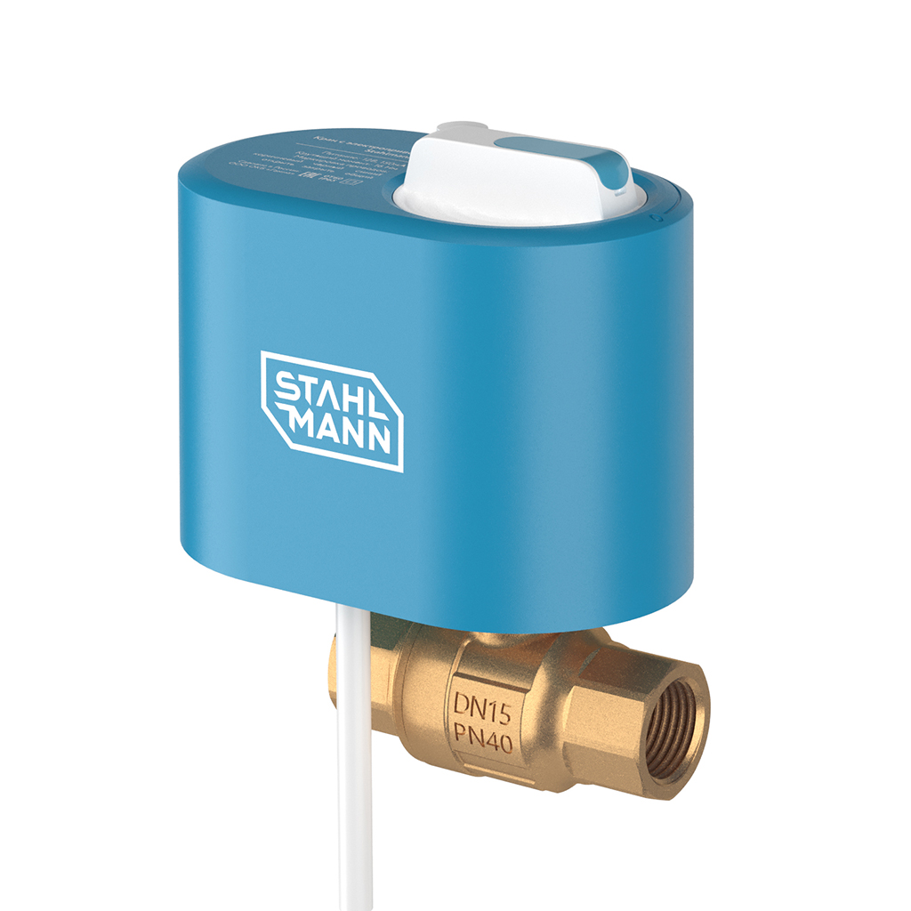 Кран шаровой с электроприводом Stahlmann 1/2F 12В. Фото 3