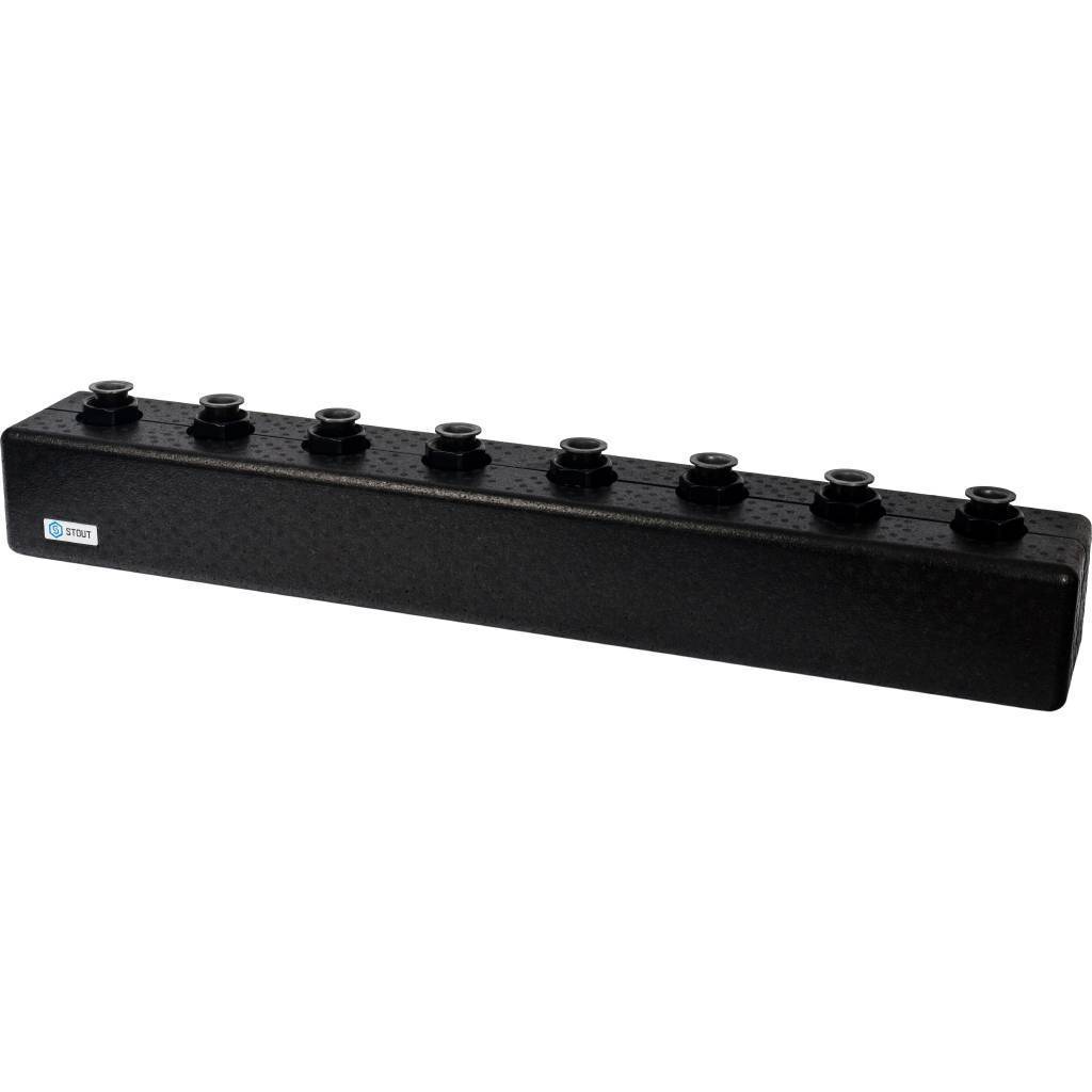 SDG-0016-004004 STOUT Стальной распределительный коллектор 4 отопительных контура. В теплоизоляции DN 25