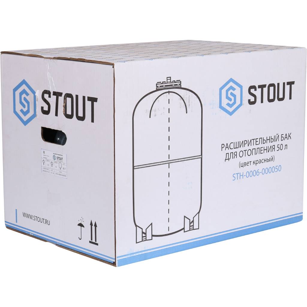 Расширительный бак STOUT STH-0006 на отопление 50 л. (цвет красный). Фото 7