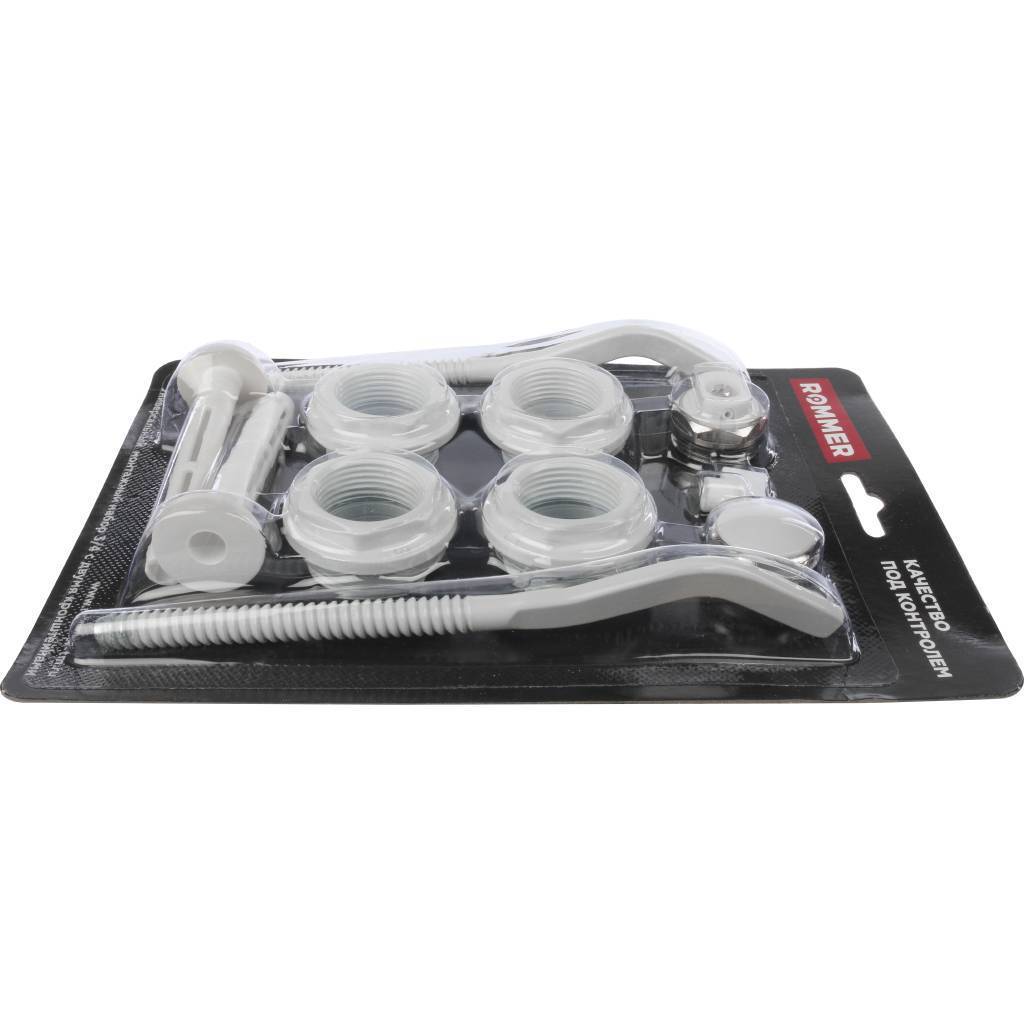 Монтажный комплект c двумя кронштейнами ROMMER 3/4 11 в 1 (RAL9016). Фото 2